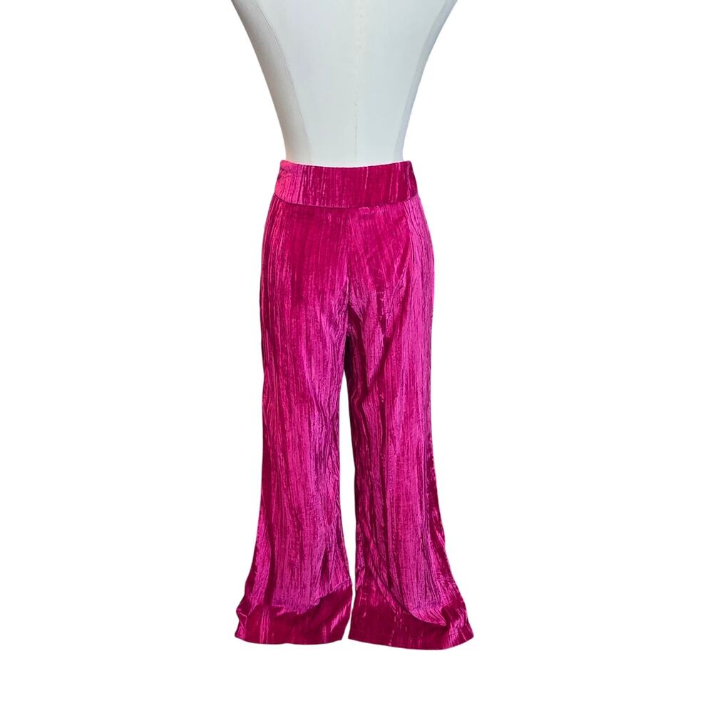 Womens NWT Nasty Gal Crush Hot Pink Velvet Suit Set Blazer US 4, Pants US 6 - Picture 7 of 10